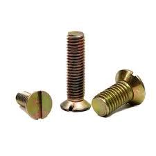 8mm X 65mm (6.5 cm) length mild steel Steel countersunk head slotted drive Machine Screws - 5 Nos-image-37