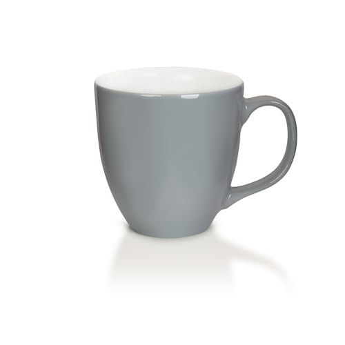 Mahlwerck Jumbotasse, große Kaffeetasse aus Premium Porzellan mit hoch-glänzender Oberfläche, Geschenktasse, Rocky Grey, 400ml – Ansicht 1