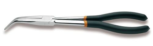 Beta 1009L/B - Pinza a becchi mezzotondi lunghissimi zigrinati piegati a 45° per impieghi speciali manici ricoperti con 2 strati di PVC antiscivolo