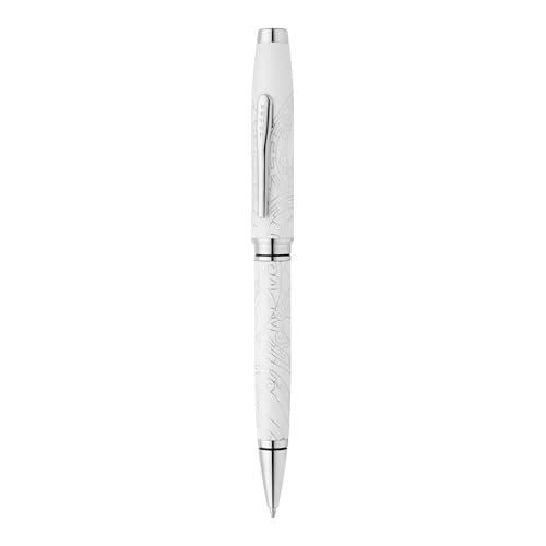 Image of Cross Coventry Zodiac Year of the Snake Pearl White Lacquer with Chrome Appointments Refillable Ballpoint Pen - Medium Point, Black Ink, Luxury Gift Box