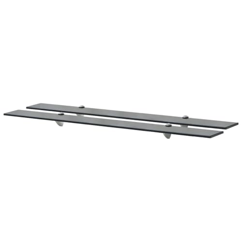 Vopese Estantes flotantes 2 Unidades Vidrio 8 mm 100x10 cm,baldas flotantes Pared repisas de Pared baldas de Cristal estanterias de baño, para Baño Y Cocina Negro