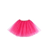 KHDULQ Falda de Tutú para Mujer Tutu Niña,Elastico Tul 4 Capas Tul Disfraz para Ballet Disfarce Carnaval Tutu Falda de Mujer Retro 80s para Carnaval Semana Santa Fiesta Hallowee(Rosa)