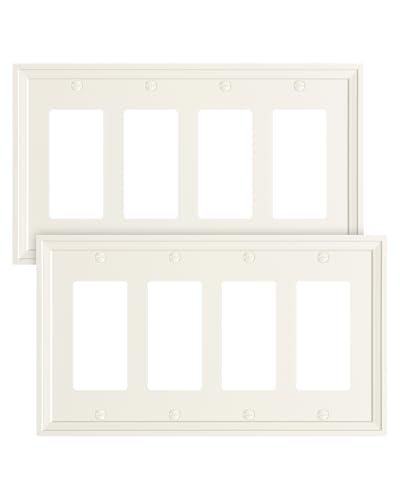 2-Pack Natural Bamboo Fiber Quad Decorator Outlet Cover Plate