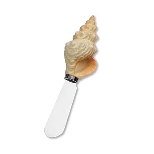 Wine Things Seashell Cheese Spreaders, Hand-Painted Resin Handles with Stainless Steel Blades for Spreading Cream Cheese, Butter, and Jam, Assorted Designs, Set of 4 - Thumbnail 7