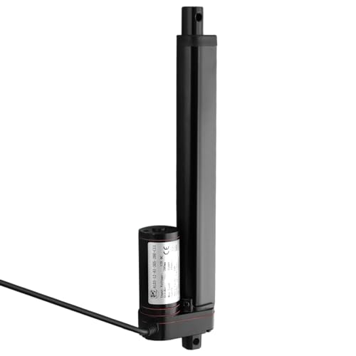 AUTTGINN 1500N 200mm Linearmotor 10mm/s, 12v DC Linear Actuator Motor Elektro Zylinder Schubstangenmotor für Auto,Möbel,RV,Türöffner,Industrielle Landwirtschaft, Gefäße usw (Schwarz 200mm)