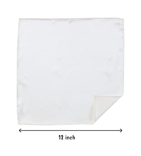 Image of CoCoUSM Mens 100% Pure Silk Pocket Square Solid Color Handkerchiefs Size 30cm