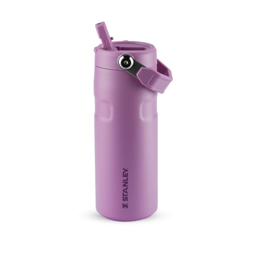Stanley - Garrafa de Água Aerolight Flip Straw, Canudo Integrado, Abertura Grande, Aço Inoxidável Leve, 473ml Lilac