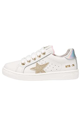 Baskets en cuir blanc Naturino PINN Zip pour enfant