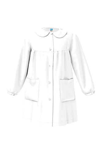 Tablier scolaire maternelle blanc fille 7 ans siggi Happy School sans broderie