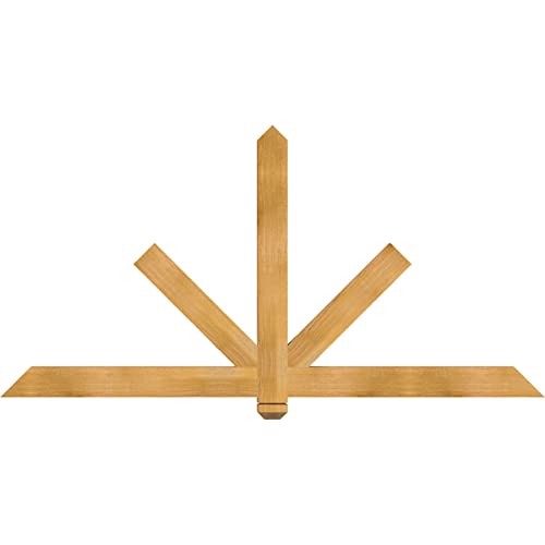 Ekena Millwork 72"W x 36"H x 2"D x 4"F, 12/12 Pitch, Kennewick Rough Sawn Timber Gable Bracket, Western Red Cedar