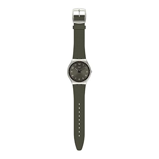 Swatch Heren analoog Zwitsers kwartshorloge met rubberen armband SS07S103, groen, Riemen.