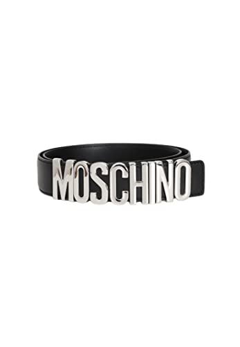 Moschino Schwarzer Gürtel für Damen und Herren mit Logo-Schnalle (46),...