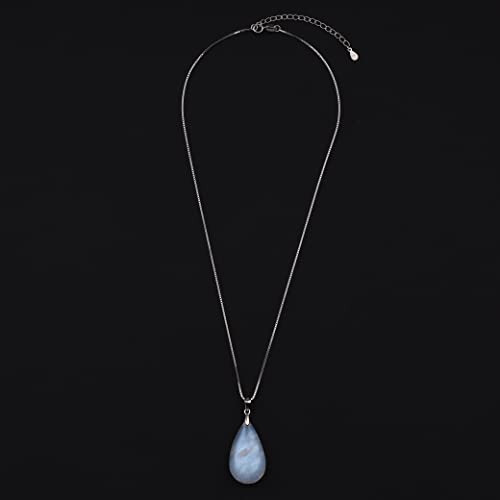 Coai 925 Sterling Silver Teardrop Birthstone Moonstone Crystal Necklace #TOP3