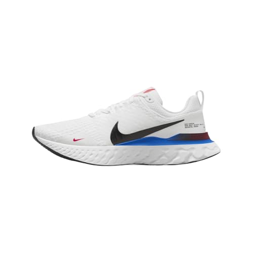 Nike React Infinity Run Flyknit 3 Men's Road Running Shoes (FJ3994-100, White/Photo Blue/University Red/Black) Size 8