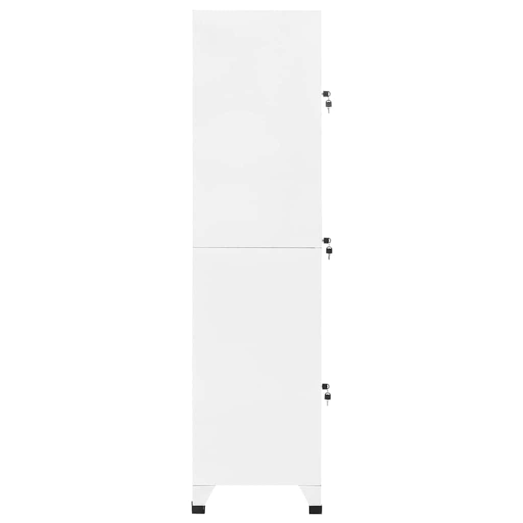 Spind Schrank, Aktenschrank Metall, Schrank Metall, Ordnerschrank, Schließfachschrank Weiß 38x45x180 cm Stahl #3