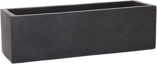 VIVANNO Bac à Fleurs Balconnière Béton Anthracite FLOBO - 18x60x18 cm