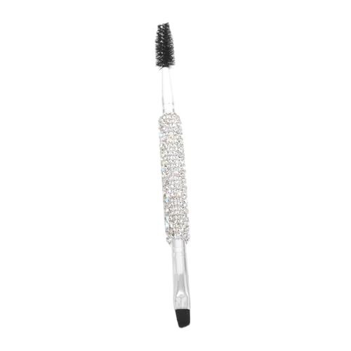 OUNONA Eyebrow Brush with Rhinestone: Angled Flat Head - Eyelash Comb for Shaping Brows Portable for Outdoor Travel