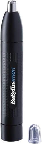 BaByliss Nose & Ear Trimmer for men Blue Portable Nose Trimmer for Men- Battery Operated Nostril Nasal Hair Painless Clipper E650SDE (UAE Version)