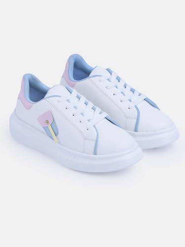 Image of Longwalk White Sneakers for Women & Girls | Trendy & Lightweight Casual Shoes