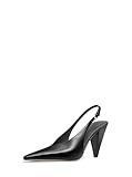 Michael Kors Women's Electra Sling Pump, Black/Vachetta Leather, 7.5