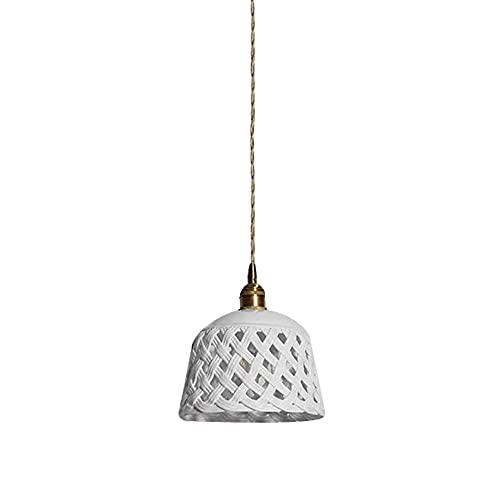 Lustre Suspendu Céramique Blanc NAMFHZW et Câble Réglable E27