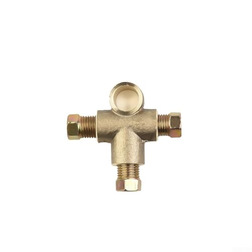 Unión en T de tubo de freno de 3 vías con 3 tuercas macho M10, paso de 10 mm x 1 mm para tubo de 3/16 pulgadas, ajuste de línea de freno para coche y camión