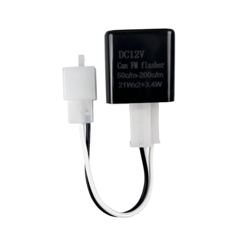 TECTEK Adjustable 2 Prong Electronic LED Flasher Relay with Wires for Bikes Motorcycles Scooters Turn Signals Hyper Flash 2 Pin Blinkers Relay Plug and Play