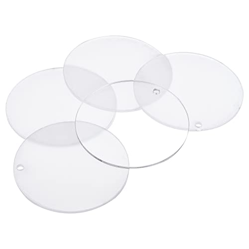 MECCANIXITY PMMA Blank Acrylic Discs 2.5 Inch with 4.2mm Hole for Vinyl Project Pack of 5