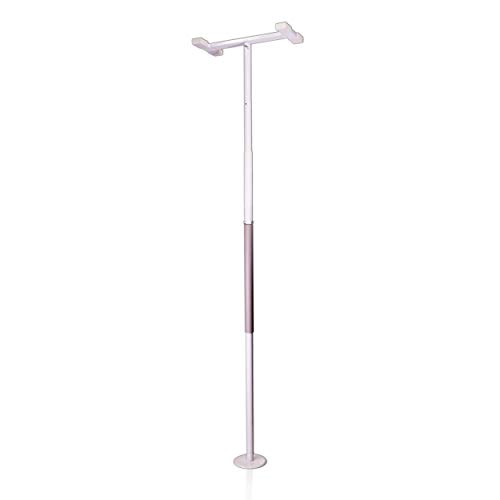Stander Security Pole, Floor to Ceiling Transfer Pole, Elderly Grab Bar and Bathroom Rail with Padded Handle, Iceberg White