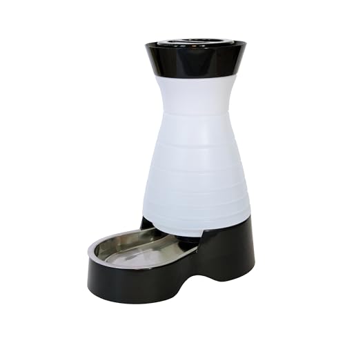 PetSafe Healthy Pet Water Station - Small, 64 oz Capacity - Gravity Pet Water Fountain, Automatic Cat Water Fountain, Dog Water Fountain, Water Dispenser - Removable Stainless Steel Bowl Included