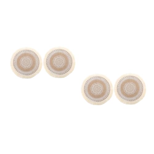 GLEAVI 2 Series Mantel Individual De Algodón Y Lino Yute Redondo Bordado Esteras Boda para Comida Paño Manteles De Mesa De La Casa De Campo Manteles De Cocina Sabana De Algodon 2 Piezas*2