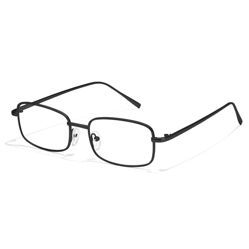 Image of IGnaef Fashion Non Prescription Fake Glasses for Women Blue Light Blocking Rectangle Metal Frame IF8733