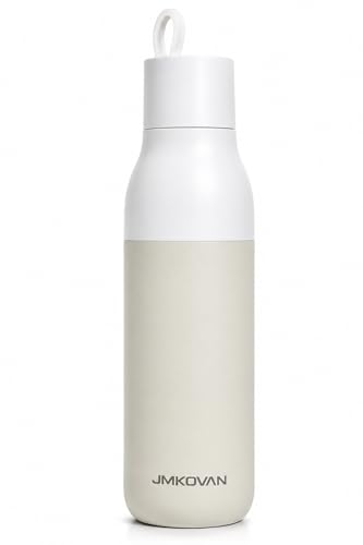 Image of Slim insulated Stainless Steel Water Bottle with Handle, Vacuum Double Wall, Leakproof Lid, Fits Car Cup Holder, Minimalist Design (1-pack)