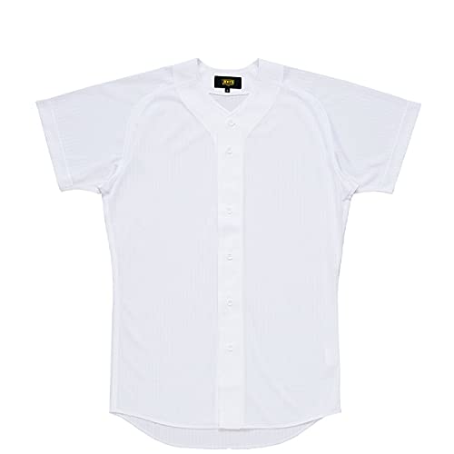 ZETT(ゼット) 野球 ユニフォーム メッシュ プルオープン シャツ クロスストライプメッシュ BU503 ホワイト(1100) 2XO