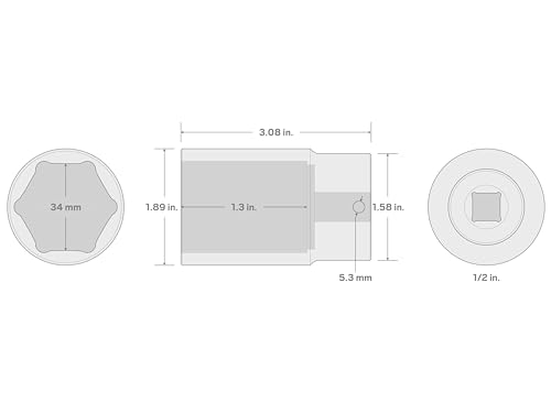 Image of TEKTON 1 /2 Inch Drive x 34 mm Deep 6-Point Impact Socket | SID23134