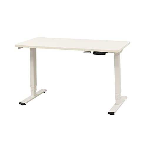 LOOKIT 電動昇降デスク 幅120×奥行60cm スタンディングデスク 5年保証 2モーター 速い 静音 安定昇降 メモリー機能付き パソコンデスク ホワイト脚×ホワイト天板 AJ-E