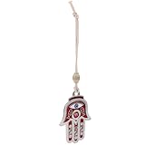 SAFIGLE Amuleto Colgante Hamsa de Mano Ojo Turco Rojo, Compacto y Ligero, Adecuado para Protección en Coche, Hogar y Accesorios Personales