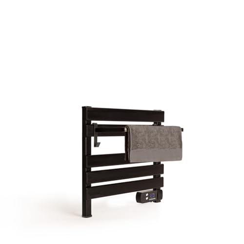 CREATE / Warm Towel Mini/Porte-Serviettes électrique sur Pied ou Mural Noir avec étagère / 52,3x8x55,8cm / Faible consommation, sèche-Serviettes, Silencieux,...
