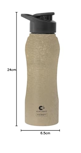 Image of Clay Craft Vacbott Neo Single Walled Non Insulated Water Bottle -1000 ml - 1 Piece (Beige)