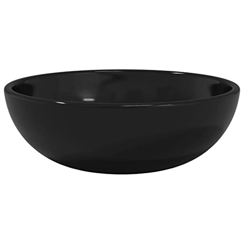 LAPOOH Basin Tempered Glass 35x12 cm Black,Basin Tempered Glass,Bathroom Fixtures,Bathroom Sinks-345246