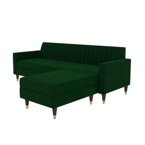 Image of 4 Seater Sofa Set with Two Cushions Perfect for Home Office Guests Living Room (Green, 4 Seater)