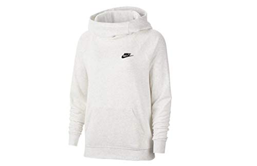 Nike Sportswear Essential Women's Funnel-Neck Fleece Pullover Hoodies BV4116 (X-Large, Birch Heather)