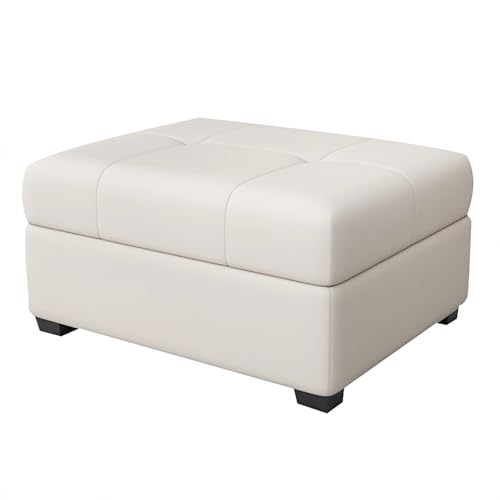 ZPRYZHD Otomana de Almacenamiento Moderna, Banco Versátil con Asiento de Almacenamiento, Banco Otomano de Cama, para Sala de Estar, Entrada del Dormitorio(White,59in/150cm)