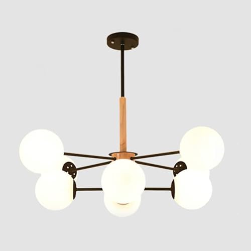 Grand plafonnier Spoutnik au design milieu du siècle avec globes en verre