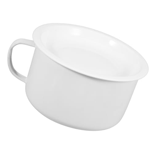 Ciieeo Retro Enamelware Noodle Bowl with Handle Capacity Soup Bowl for Ramen Rice and Quick Meals Practical Vintage Design for Home Dining