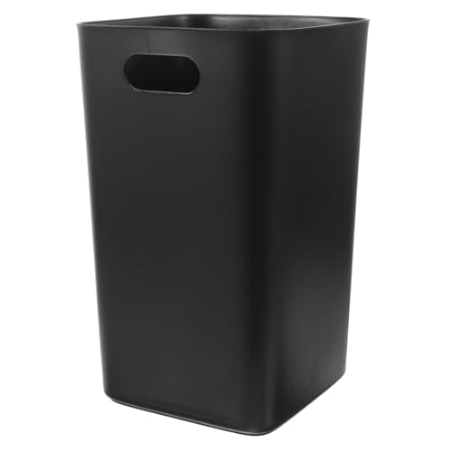 Caneca de basura rectangular negra para cocina y baño miniatura 1