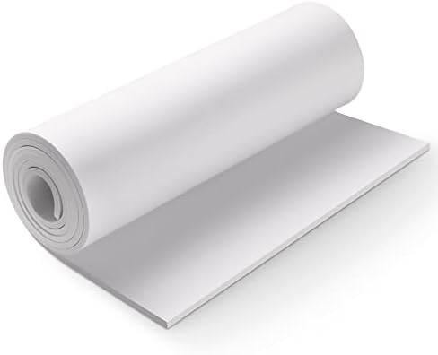 Białe arkusze EVA z pianki EVA, 2 sztuki w rolce, wysokiej jakości pianka eva, grubość 6 mm, 35 x 124 cm, wysoka gęstość 86 kg/m³, do kostiumu cosplay, rękodzieła, projektów DIY MEARCOOH