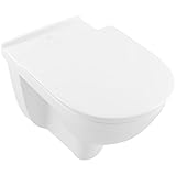 Pack WC suspendu PMR sans bride VILLEROY ET BOCH O.novo vita + abattant + plaque blanche + bâti Grohe