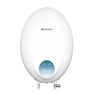 Havells Opal 3 Litre ISI Marked Star Vertical Instant Water Heater (White, 3000 Watts)