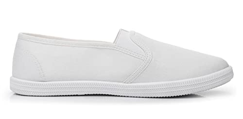 Image of VenusCelia Women's Fortius Canvas Slip-On Sneaker (7.5 M US,White)